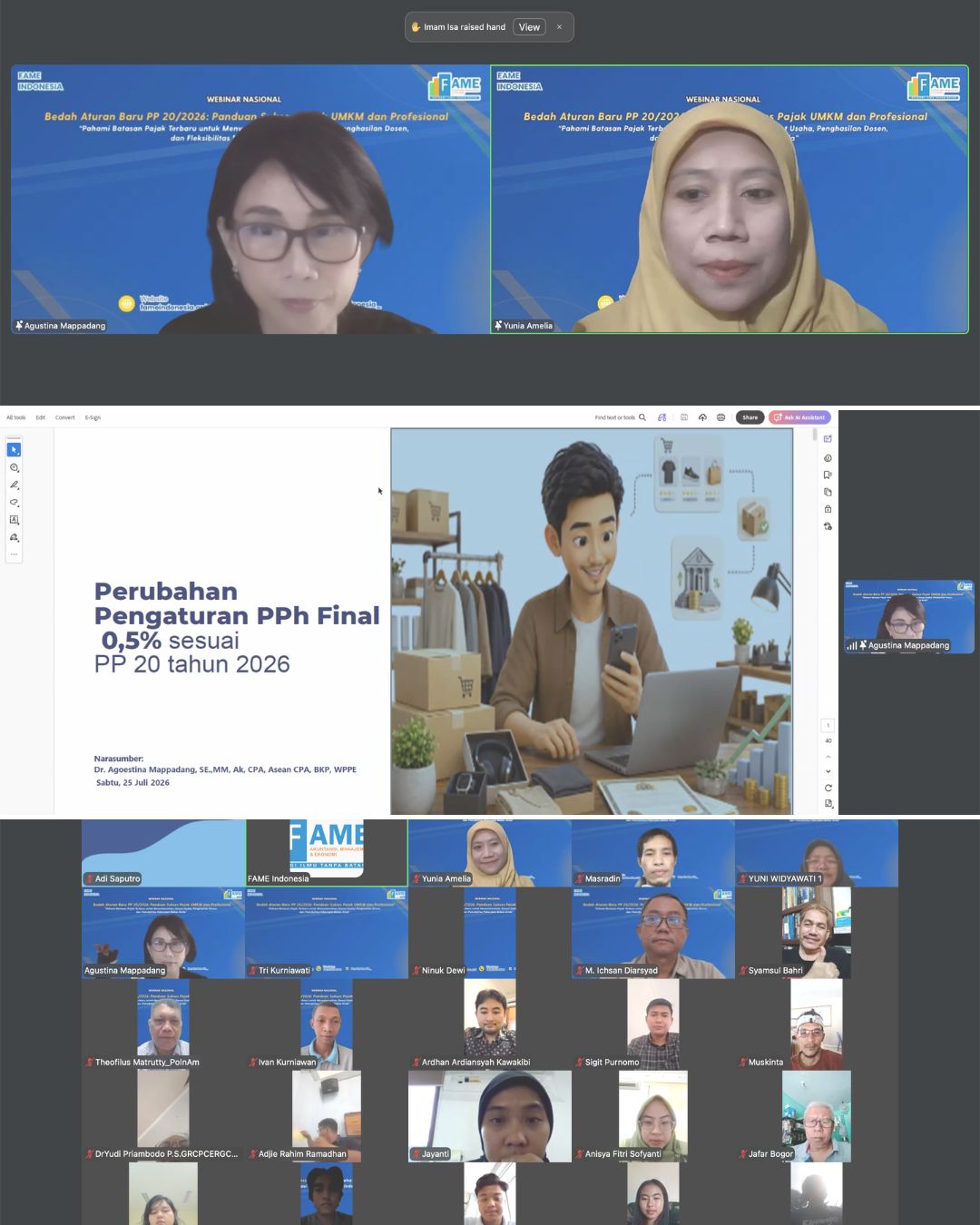 Webinar FAME Indonesia Bedah PP 20 Tahun 2026 untuk UMKM dan Profesional