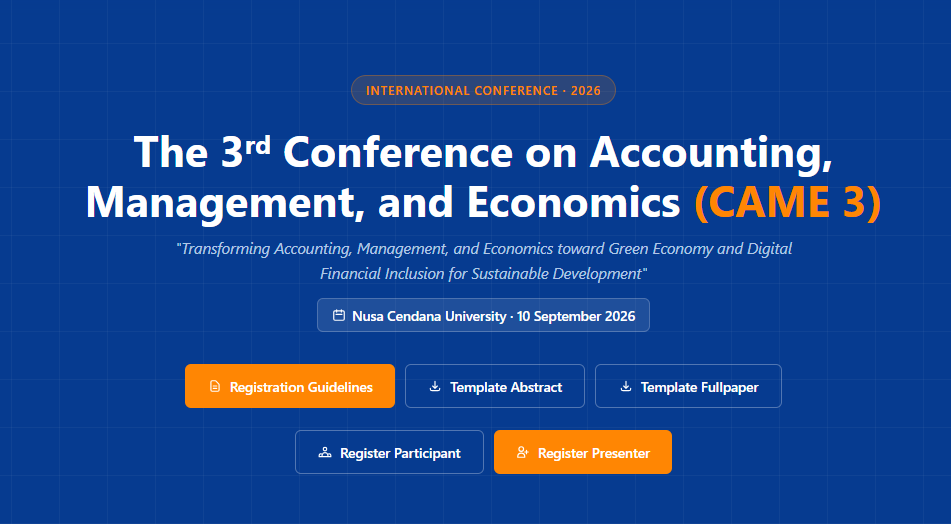 The 3rd Conference on Accounting, Management, and Economics (CAME 3)